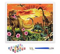 ifymei Pintura por Numeros para Niños y Adultos, Creativo Manualidades Kit para Niños y Niñas 6+ Años - 40X50 cm Lienzos - Dinosaurios