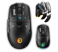 IFYOO G03 RGB - Ratón inalámbrico recargable para juegos, 2.4 G/con cable de modo dual, sensor PAW3395, 26K DPI, interruptores L/R reemplazables, carcasa superior intercambiable, peso ligero, 6