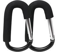 iGadgitz Home U7096 Grande Gancho Carrito Bebe Stroller Hooks Mosqueton Carrito Bebe -Negro -2pz