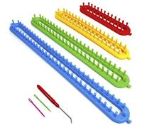 igadgitz home U7217 Juego de telar largo, Telar rectangular con aguja de hilo y ganchillo - Juego de 4