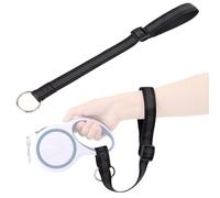 igadgitz home U7301 Anilla en D Correa Perro de Muñeca para Correas Perro Extensible, Retráctiles y Estándar - Negra