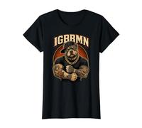 IGBBMN It's Gonna Be Bad Man Funny Pitbull Dog Tattoo Meme Camiseta gráfica económica, Mujer, Negro, XS