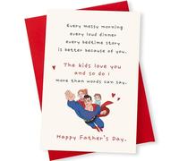 Igbrirant Tarjeta del día del padre para marido y novio, divertidas tarjetas de felicitación del día del padre de parte de la esposa con sobre con mensajes sinceros de amor B85