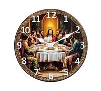 IGCMJIVBX Un Reloj De Pared Madera Religioso Vintage Llamado, Cocina, Decoración del Hogar, Cuarzo Silencioso, Regalo Navideño Preciso FáCil De Leer(20 Inches)