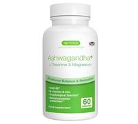 Ashwagandha KSM-66 con Magnesio, L Teanina, Zinc y Vitamina B, 5% de Withanólidos, Complejo Anti Estrés con Extracto de Raíz de Ashwagandha, 60 Cápsulas Veganas, Etiqueta Limpia, de Igennus