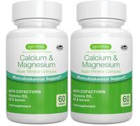 Igennus Calcio y Magnesio de Algas de Alta Absorción, con Vitamina D, K2 y Boro, Etiqueta Limpia,Origen Vegetal,Complejo Mineral de Algas no Transgénicas,Soporte Huesos y Dientes,Vegano,60 Comprimidos