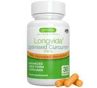 Cúrcuma Curcumina Longvida 500MG, Curcumina Optimizada de x285 Mayor Biodisponibilidad y Alta Absorción, Raíz de Cúrcuma, 30 Cápsulas Veganas, de Igennus