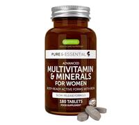 Igennus Multivitamínico Mujer con Hierro, 21 Nutrientes Activos, Puro y Limpio, Aporte de Nutrientes Durante todo el día, Vitaminas B de Alta Potencia, Fácil de Tragar, 180 compimidos Veganos,90 Dosis
