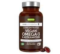 Igennus Omega 3 Vegano, Aceite de Algas & Astaxantina, 60 Cápsulas Blandas | EPA DHA 600mg, Triglicéridos Naturales de Algas, Alta Pureza Certificada IOAS, Alta biodisponibilidad, 30 Dosis