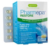 Igennus Pharmepa Restore, EPA Puro 1000 mg, Certificado IFOS, Aceite de Pescado Salvaje, Forma Triglicéridos Omega-3, rTG de Alta Absorción, 90% de Concentración, Sabor Limón, 60 Cápsulas