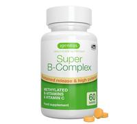 Vitamina B Complex- Complejo B con Vitaminas Metiladas de Alta Absorción, Vitamina C, Folato y B6, B1, B2, B3, B5, B7 y B12-60 Comprimidos Veganos, de Igennus