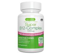 Vitamina B12 1000 mcg de Alta Absorción, B12 Sublingual, 180 Pequeños Comprimidos Veganos, B12 Como Metilcobalamina, Sabor a Fresa, de Igennus