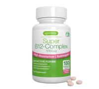Vitamina B12 1000 mcg de Alta Absorción, B12 Sublingual, 180 Pequeños Comprimidos Veganos, B12 Como Metilcobalamina, Sabor a Fresa, de Igennus