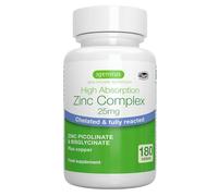 Zinc Picolinato y Bisglicinato - Suplemento de Zinc Quelado 25 mg, Alta Absorción con Cobre, Refuerzo Salud Piel, Inmunológica y Celular, Suministro 6 Meses, de Igennus