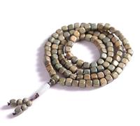 IGGLL Bead Bracelet Buddhist,Beads Bracelet,108 Green Sandalwood Beads Bracelet Tibetan Buddhist Meditation Natural Hotan Jade Mala Prayer Bead Necklace Bead Necklace Jewelry(B)