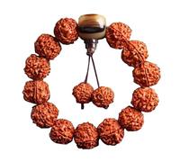 IGGLL Bead Bracelet Buddhist,Beads Bracelet,20mm Natural Vajra Bodhi Bead Cuff,Handheld Bodhisattva Hand Chain Men's Bracelet Single Loop Walnut Buddha Beads Attract Wealth Jewelry Ornament(B_20mm)