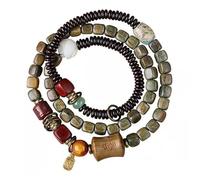 IGGLL Bead Bracelet Buddhist,Beads Bracelet,Ethnic Style Black Sandalwood Bracelet for Couples Retro Men and Women's Jewelry Bracelet Tibetan Buddhist Bead Necklace Jewelry(A)