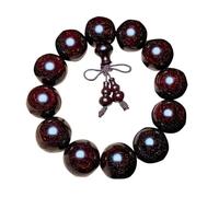 IGGLL Bead Bracelet Buddhist,Beads Bracelet,Indian Lobular Red Sandalwood Yellow Pear Jinsi Nan String Old Material Full of Venus Buddha Beads Single Loop Buddha Bead Bracelet Art Jewelry(20mm*12)