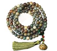 IGGLL Bead Bracelet Buddhist,Beads Bracelet,Natural Green Bodhi Root Beaded Bracelet 108 Natural Gradient Bodhi Buddha Beads Mala Rosary Meditation Prayer Women Men Jewelry(B)