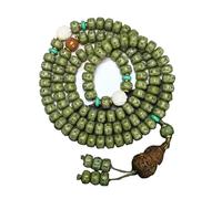 IGGLL Bead Bracelet Buddhist,Beads Bracelet,Natural Green Bodhi Root Beaded Bracelet 108 Natural Gradient Bodhi Buddha Beads Mala Rosary Meditation Prayer Women Men Jewelry(A)