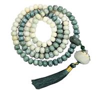 IGGLL Bead Bracelet Buddhist,Beads Bracelet,Natural Green Bodhi Root Beaded Bracelet 108 Natural Gradient Bodhi Buddha Beads Mala Rosary Meditation Prayer Women Men Jewelry(E)
