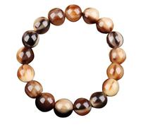 IGGLL Bead Bracelet Buddhist,Beads Bracelet,Natural White Yak Horn Bracelet Ethnic Style Jewelry Buddha Beads Tibetan Mala Prayer Buddha Meditation Yoga Wooden Bead Bracelet for Unisex(12mm 17 Beads)