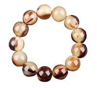 IGGLL Bead Bracelet Buddhist,Beads Bracelet,Natural White Yak Horn Bracelet Ethnic Style Jewelry Buddha Beads Tibetan Mala Prayer Buddha Meditation Yoga Wooden Bead Bracelet for Unisex(18mm 13 Beads)