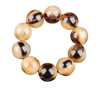 IGGLL Bead Bracelet Buddhist,Beads Bracelet,Natural White Yak Horn Bracelet Ethnic Style Jewelry Buddha Beads Tibetan Mala Prayer Buddha Meditation Yoga Wooden Bead Bracelet for Unisex(25mm 10 Beads)