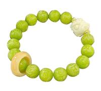 IGGLL Pulsera de cuentas budista, pulsera de cuentas, tallada de seis caracteres, proverbios Bodhi, cuerda de mano femenina, tallado de león, despertar de león, un solo círculo, raíz de Bodhi, cuentas