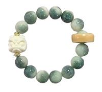 IGGLL Pulsera de cuentas budista, pulsera de cuentas, tallada de seis caracteres, proverbios Bodhi, cuerda de mano femenina, tallado de león, despertar de león, un solo círculo, raíz de Bodhi, cuentas