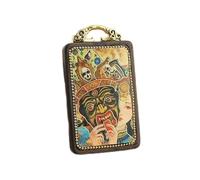 IGGLL Thangkafo - Collar de la marca Good Fortune, estilo retro de Nepal, Tíbet Thangka, hecho a mano, collar de ébano hecho a mano, para el día grande, Tathagata amarillo Caishen, colgante de estilo