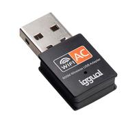iggual Adaptador USB-WiFi 5 para PC - Velocidad 600 Mbps. Stick USB 2.0- Antena de Doble Banda 5GHz 2.4GHz-Dongle Inalámbrico- Pincho para PC WPA, Compatible con Windows, macOS, Linux. Indicador Led.