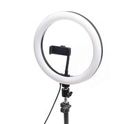 iggual - Aro de Luz Anillo LED de 10 Pulgadas - Incluye Trípode - Conexión Cable USB de 2 Metros - Medidas: 25,6x25,8x3,6 cm