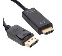 iggual Cable DisplayPort a HDMI 4K – Macho a macho, 2 m, 4K@30Hz, con conectores dorados, negro