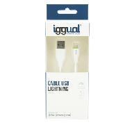 Cable Iggual USB-A Lightning 100cm Blanco