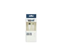 IGGUAL Cable USB-A/Micro-USB 100 Cm, Blanco