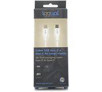 Cable USB-C iggual Q3.0 1m Blanco carga rápida 3A 60W