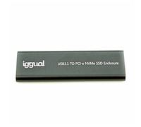 iggual Caja Externa SSD M.2 NVMe y SATA - USB-C 3.1 Gen 2 hasta 10 Gbps, Carcasa de Aluminio Ultrafina, Compatible M-Key y B-Key, Plug & Play, Negra