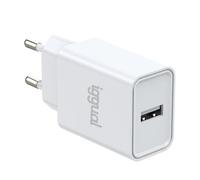 iggual Cargador 12 W USB -A. - Cargador de Pared para móvil.- Compatible Cualquier Marca Dispositivo móvil. Protección sobrecalentamiento. - Color Blanco