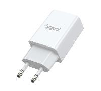 iggual. Cargador 10 W USB -A. Compatible Cualquier Marca Dispositivo móvil. Protección sobrecalentamiento. Color Blanco