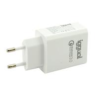 iggual. Cargador Doble rápido con Carga simultanea de 20W - Consta de 1 Puerto de 20W USB-A tecnología QC 3.0 + 1 Puerto de 20 W USB-C-PD. Compatible Cualquier Marca Dispositivo móvil Blanco