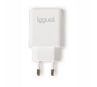 iggual Cargador de Pared 20W USB-C PD Carga Rápida Protección Sobrecalentamiento Blanco
