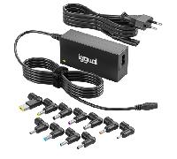 iggual Cargador Universal 65W para Portátil- 11 Conectores DC Intercambiables, Adaptador AC/DC Compacto, Selección Automática Voltaje, Compatible con HP DELL ASUS Lenovo Acer Toshiba ..(CUA-11T-65W)
