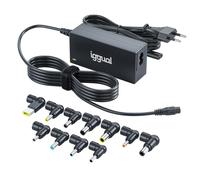 iggual Cargador Universal 65W para Portátil- 11 Conectores DC Intercambiables, Adaptador AC/DC Compacto, Selección Automática Voltaje, Compatible con HP DELL ASUS Lenovo Acer Toshiba ..(CUA-11T-65W)