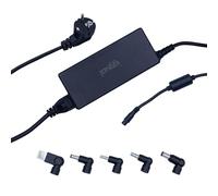 Iggual - Cargador Universal para Portátil 120W con 5 Conectores DC para Lenovo, HP, ASUS, Acer, MSI, Adaptador de Corriente con Protección y Diseño Compacto (CUA-5T-120W)