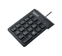 iggual Teclado Numérico USB para PC- Compacto 19 Teclas con Triple 0 y LED Bloq Num - Miniteclado portátil Plug & Play para Windows - Base Antideslizante - Negro