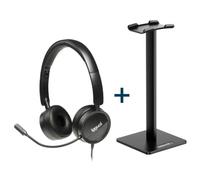 Iggual Dual Tech Set Auriculares con Micrófono + Soporte Negros