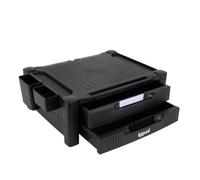 Iggual - elevador de monitor con 2 cajones, soporte monitor escritorio