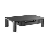 iggual - Elevador de Monitor con Cajón, Soporte Portátil y Ajustable para Escritorio, 2 Alturas (10-13 cm), Superficie 48x30 cm, Antideslizante, hasta 20 kg