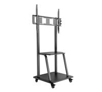 iggual- Goliat. Soporte de TV de Suelo con Ruedas para Pantallas de 37" a 100" - Altura Ajustable, Bandeja Multiusos y Carga de hasta 150 kg.- Usos de Gran Utilidad en Eventos y presentaciones.